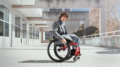 Küschall K-Series 2.0 manual wheelchair with red frame